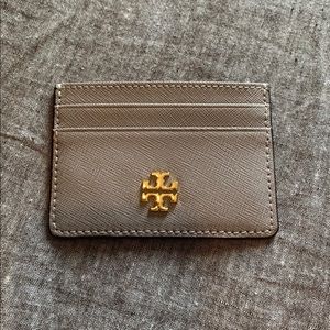 Grey Tory Burch Leather Cardholder